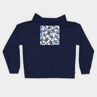 Shibori art blue sea turtle pattern Kids Hoodie